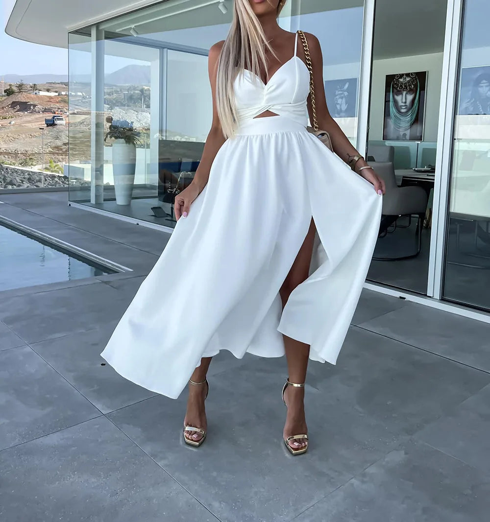 Elysian Denim Wide‑Leg Jumpsuit with Adjustable Straps