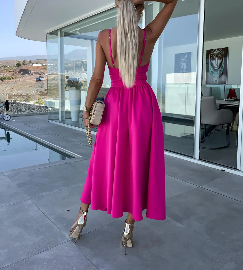 Elysian Denim Wide‑Leg Jumpsuit with Adjustable Straps