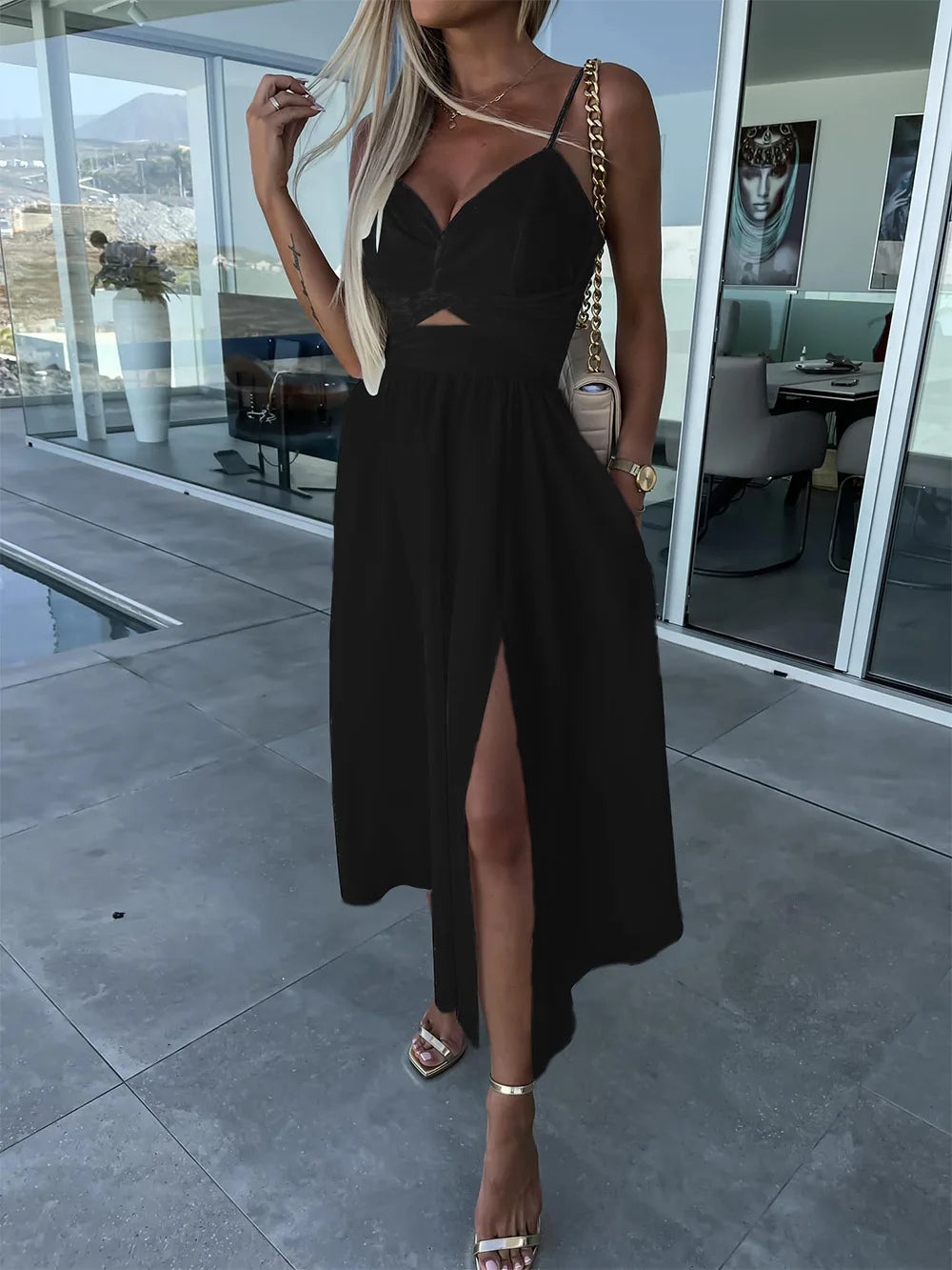 Elysian Denim Wide‑Leg Jumpsuit with Adjustable Straps