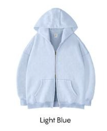 Unisex Oversized Acid Wash Zip-Up Hoodie