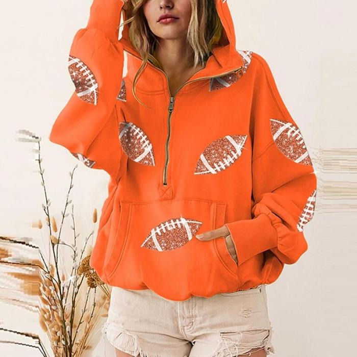 Women’s Game Day Sequin Football Hoodie