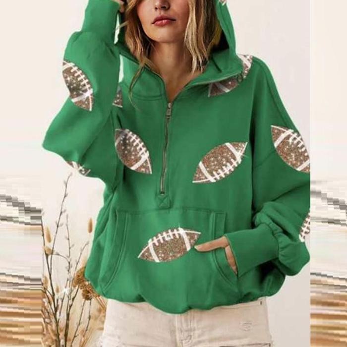 Women’s Game Day Sequin Football Hoodie