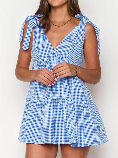 Women Summer Vintage Flowy Tank Mini Dress