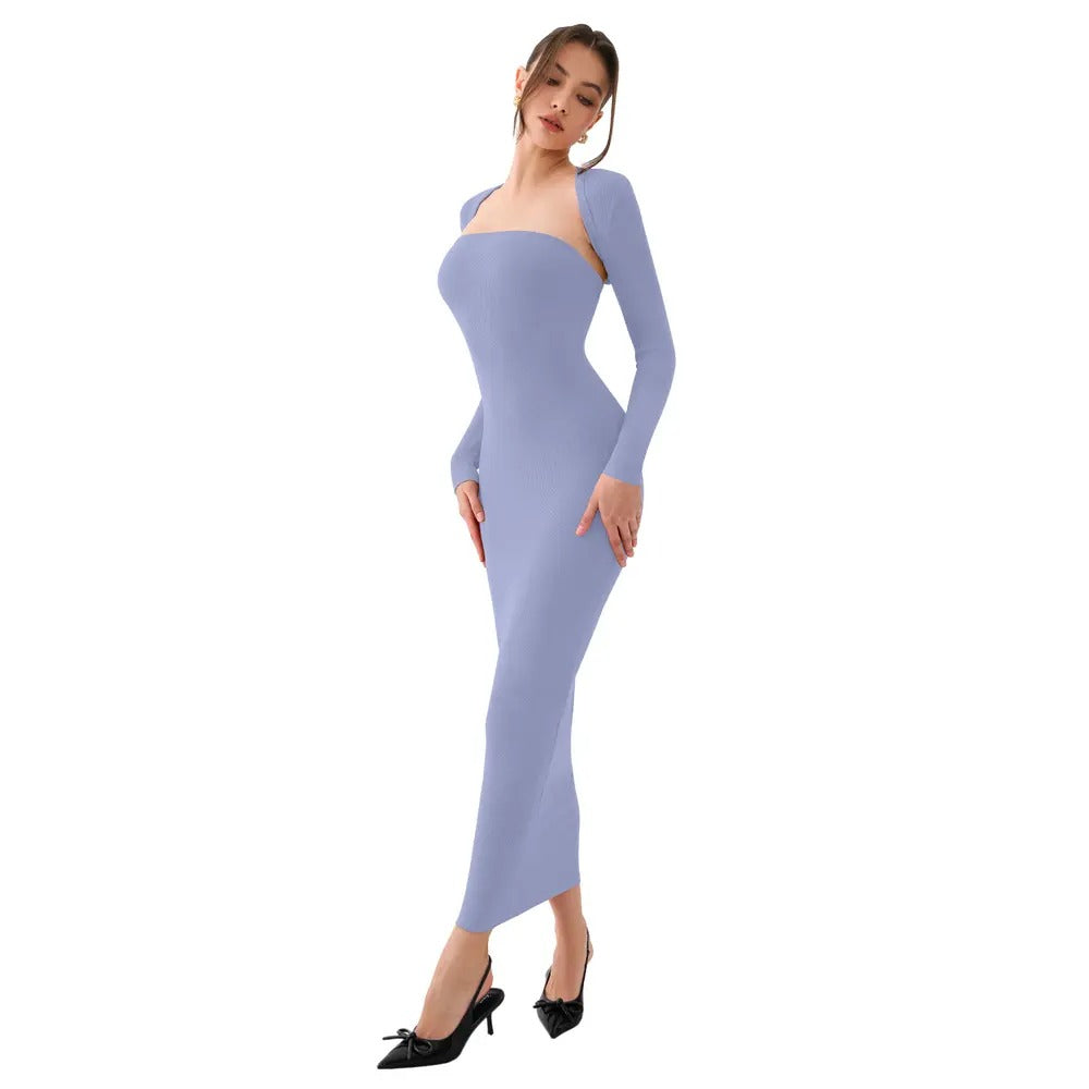 Womens Sexy Summer LongSleeves Strapless Fashion Maxi Dress