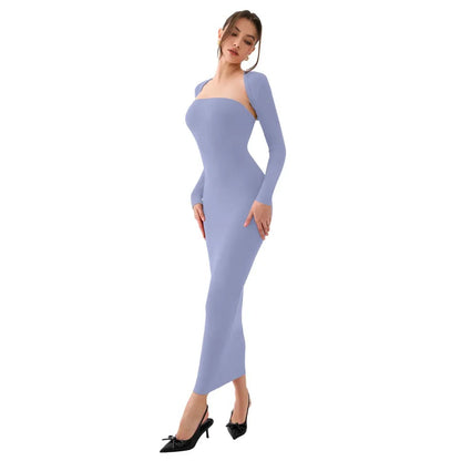 Womens Sexy Summer LongSleeves Strapless Fashion Maxi Dress