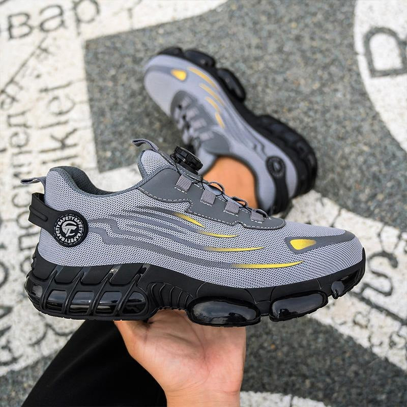 Rotating Button Men’s Steel Toe Safety Sneakers