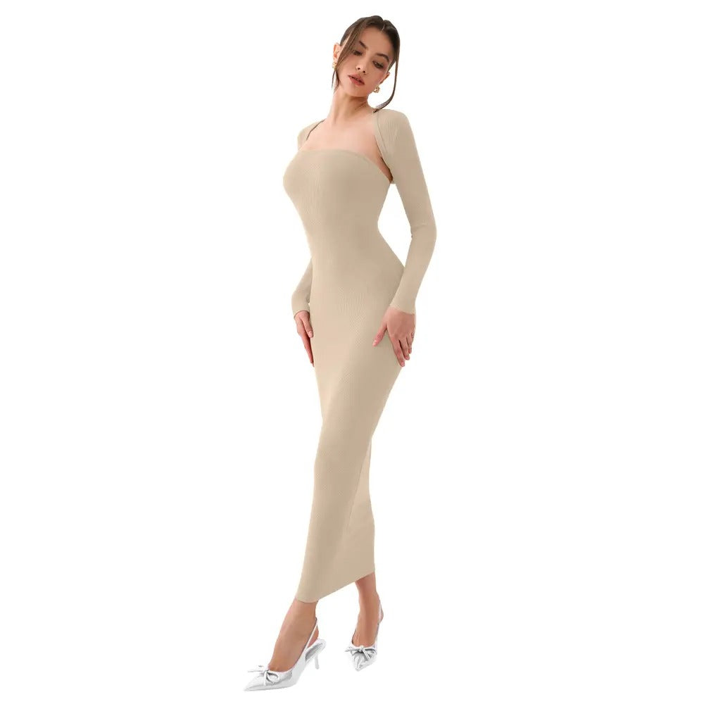 Womens Sexy Summer LongSleeves Strapless Fashion Maxi Dress