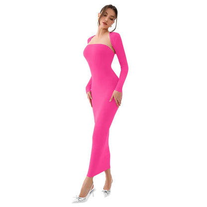 Womens Sexy Summer LongSleeves Strapless Fashion Maxi Dress