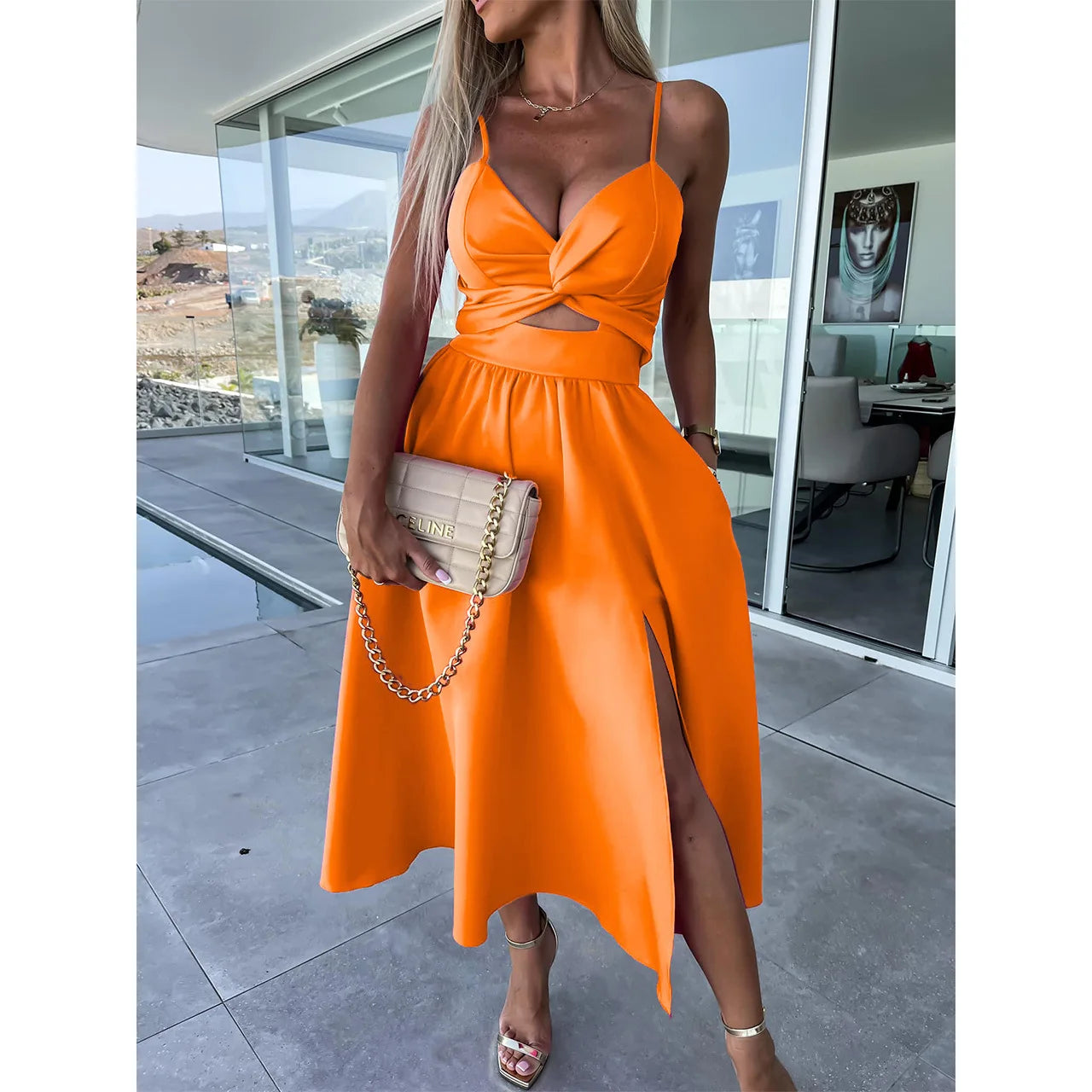 Elysian Denim Wide‑Leg Jumpsuit with Adjustable Straps
