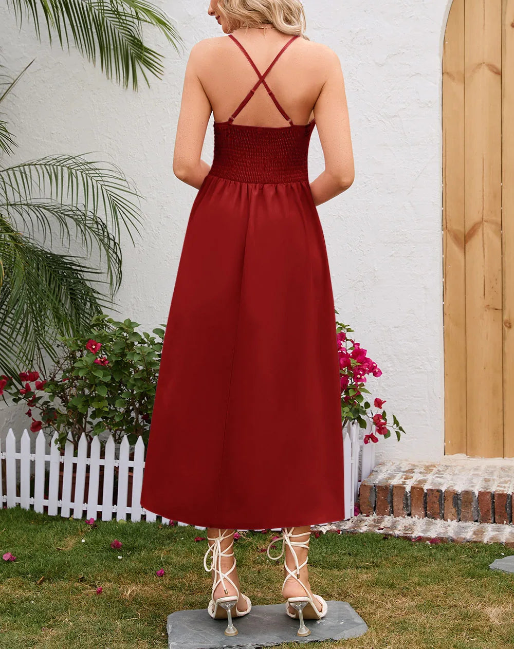 Romantic Tulle Midi Dress with Ruffle Shoulder & Lace Hem