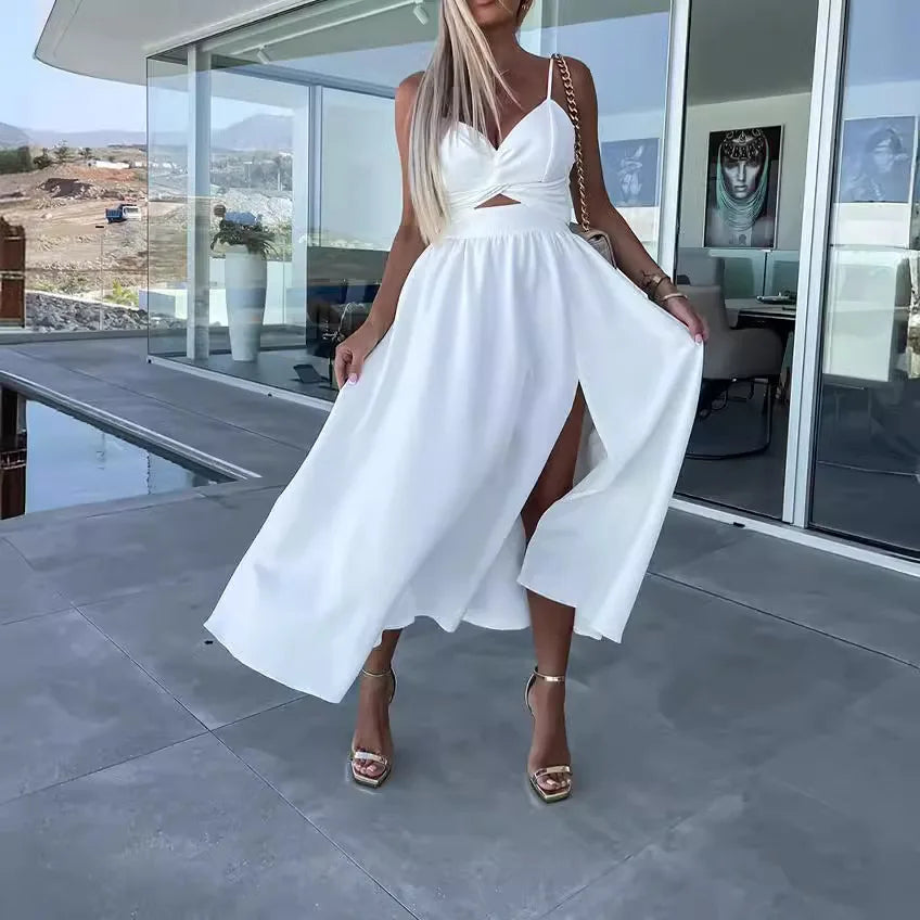 Elysian Denim Wide‑Leg Jumpsuit with Adjustable Straps