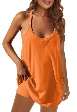 Women’s Hot Shot Romper Dress – FP Dupe with Pockets & Built-in Shorts