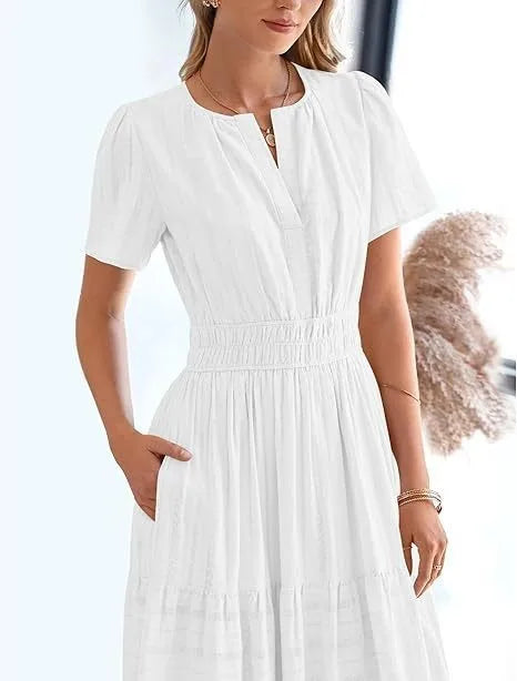 Elegant Lace Maxi Dress – Ethereal V‑Neck with Floral Embroidery