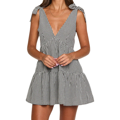 Women Summer Vintage Flowy Tank Mini Dress