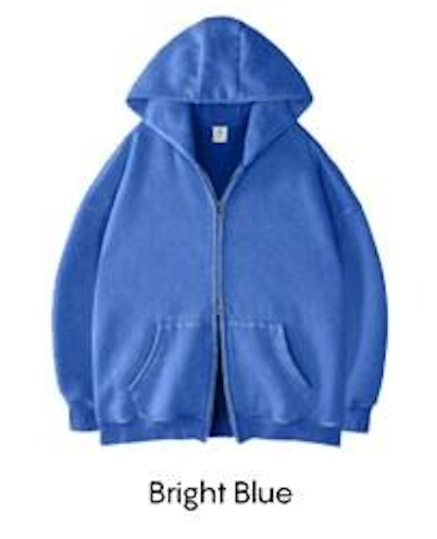 Unisex Oversized Acid Wash Zip-Up Hoodie
