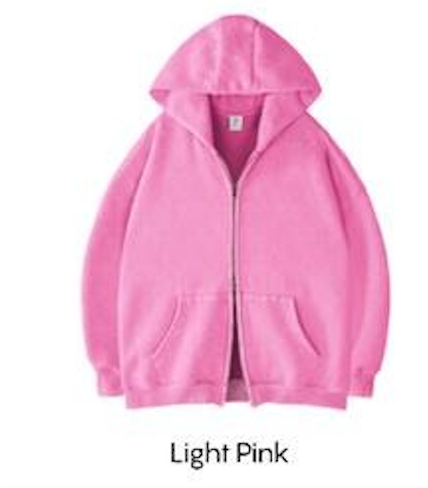 Unisex Oversized Acid Wash Zip-Up Hoodie