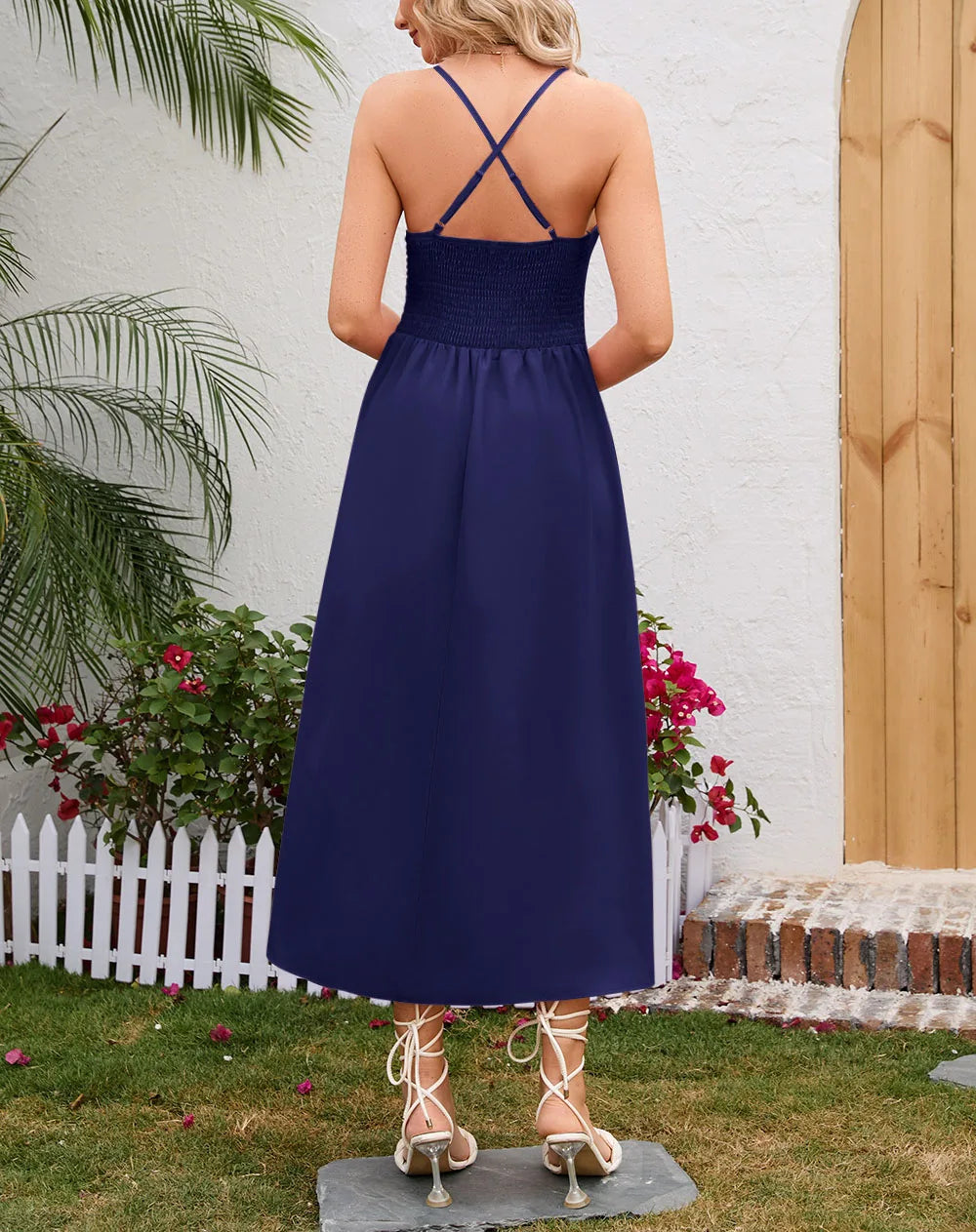 Romantic Tulle Midi Dress with Ruffle Shoulder & Lace Hem