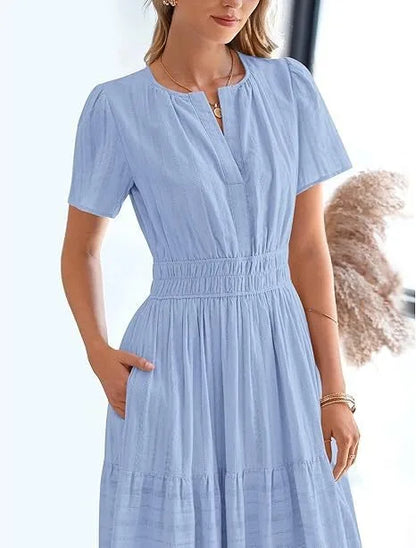 Elegant Lace Maxi Dress – Ethereal V‑Neck with Floral Embroidery