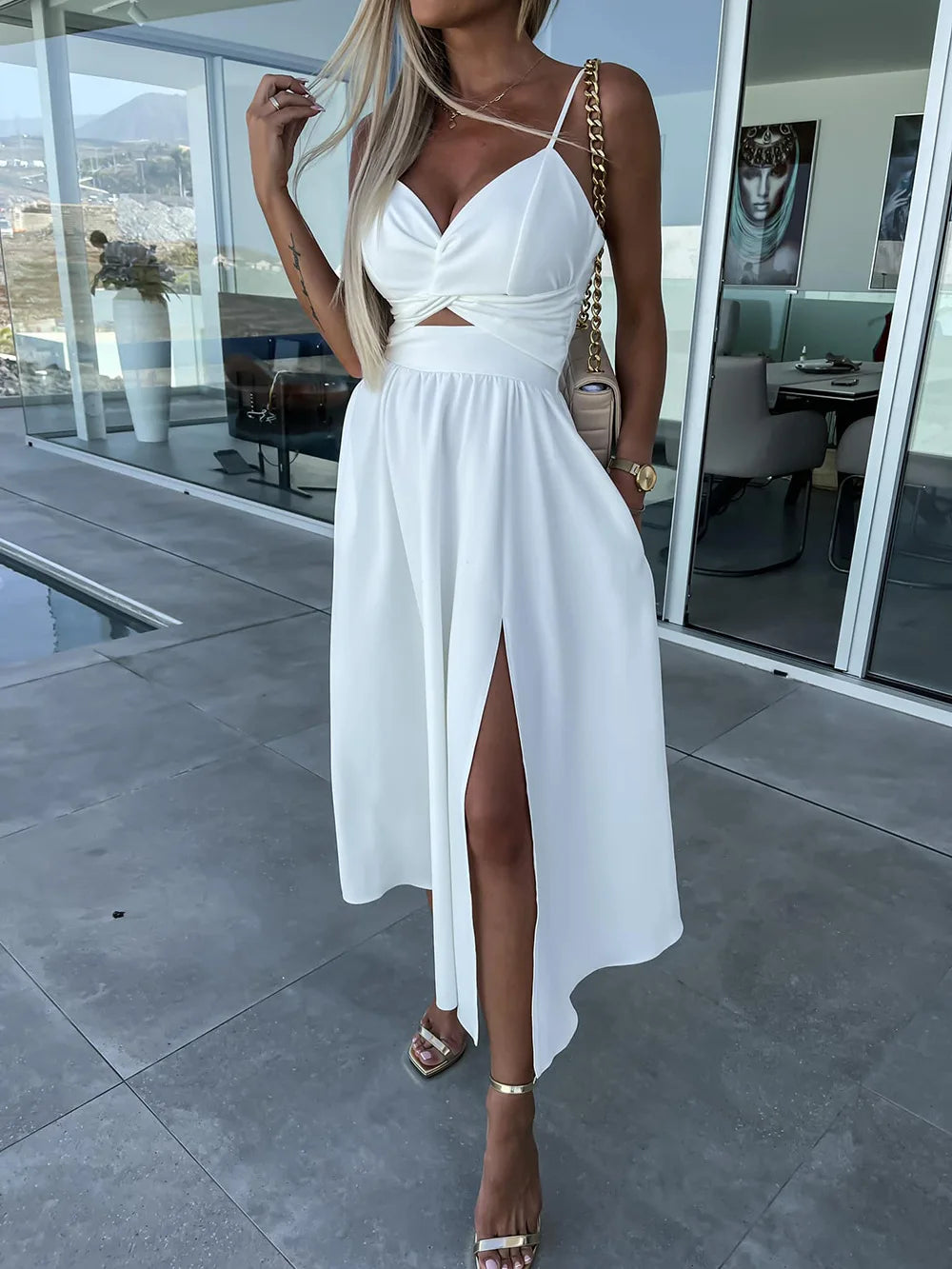 Elysian Denim Wide‑Leg Jumpsuit with Adjustable Straps