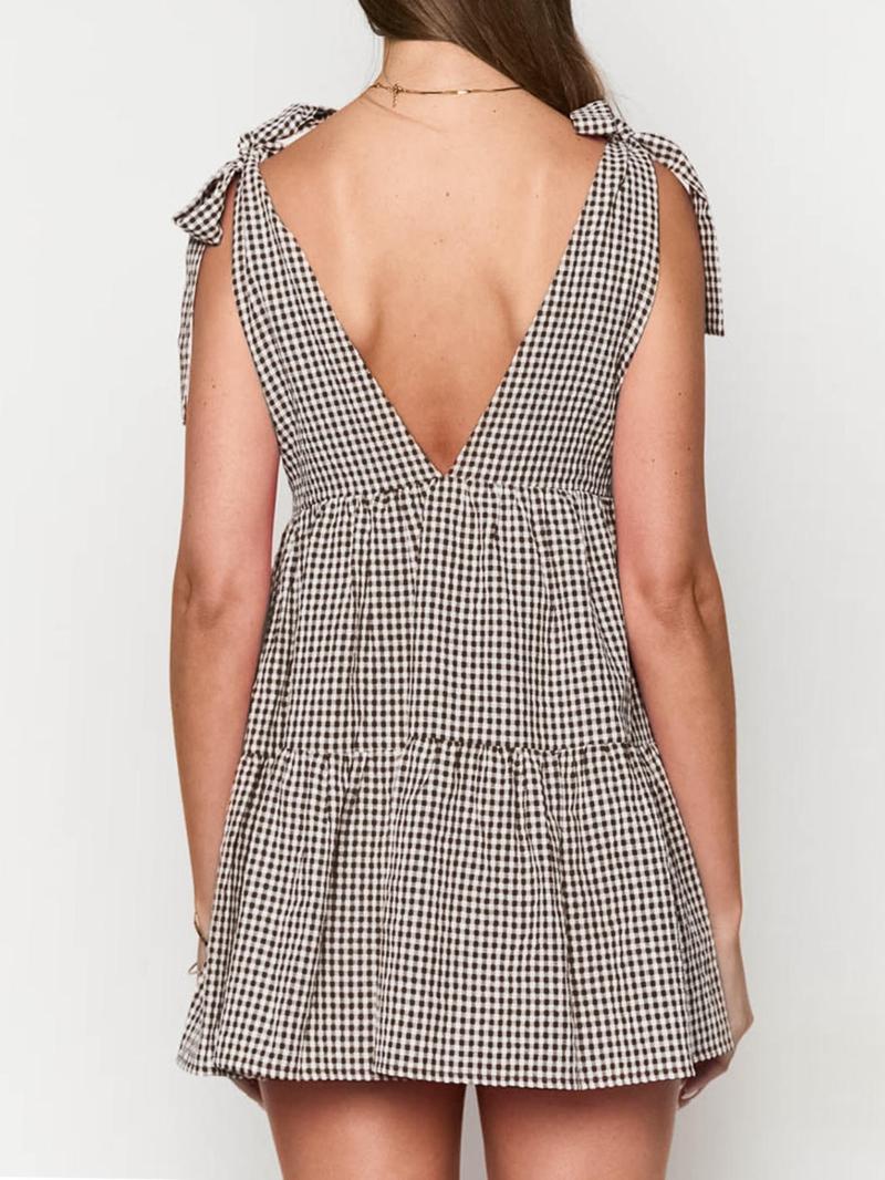 Women Summer Vintage Flowy Tank Mini Dress