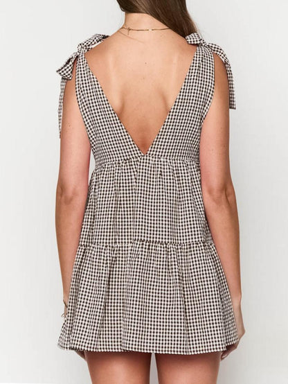 Women Summer Vintage Flowy Tank Mini Dress