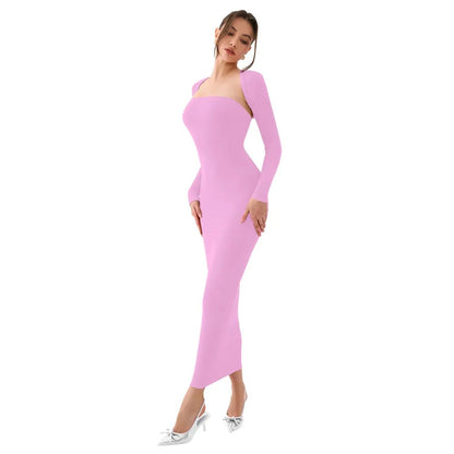 Womens Sexy Summer LongSleeves Strapless Fashion Maxi Dress