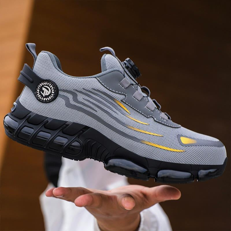 Rotating Button Men’s Steel Toe Safety Sneakers
