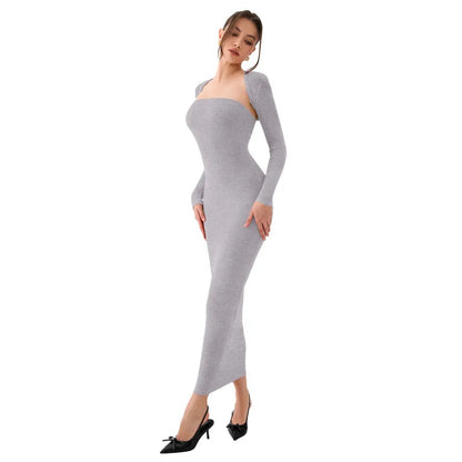 Womens Sexy Summer LongSleeves Strapless Fashion Maxi Dress