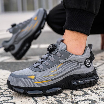 Rotating Button Men’s Steel Toe Safety Sneakers