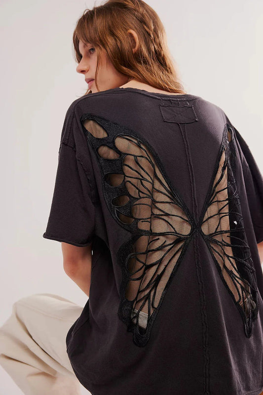 Butterfly Designer Backless Shirt