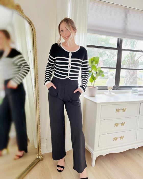 Loose High-Waist Business Casual Pants