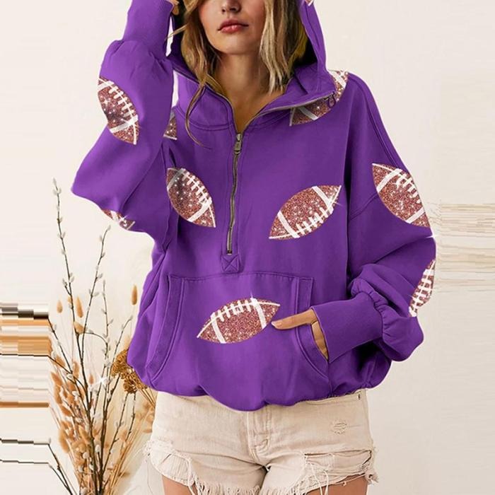 Women’s Game Day Sequin Football Hoodie