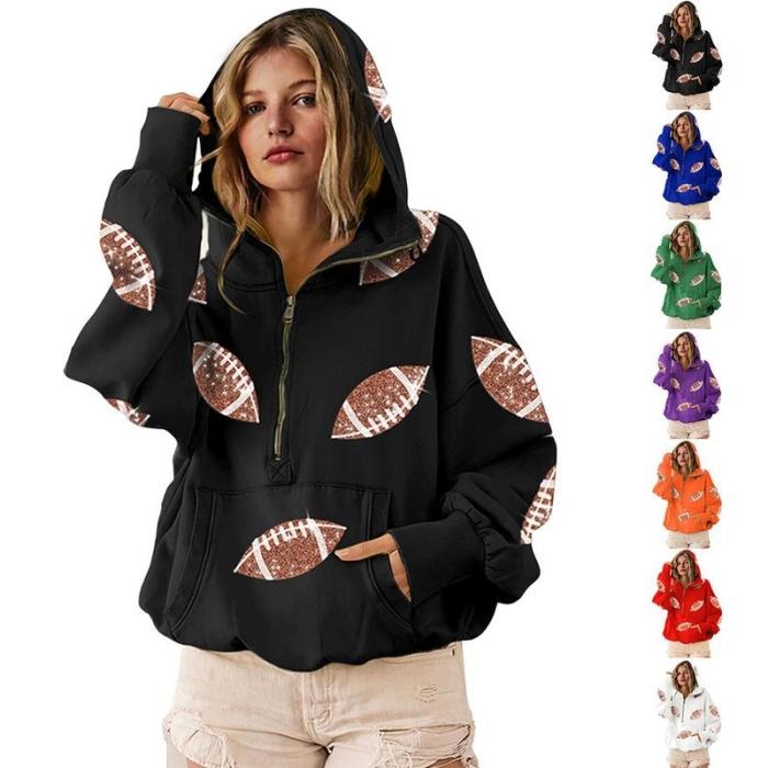 Women’s Game Day Sequin Football Hoodie