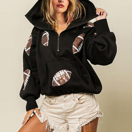 Women’s Game Day Sequin Football Hoodie