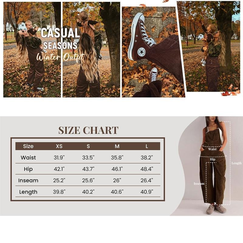 Women’s Wide Leg Corduroy Overalls